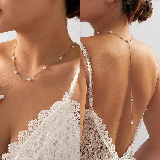 Pearl back necklace